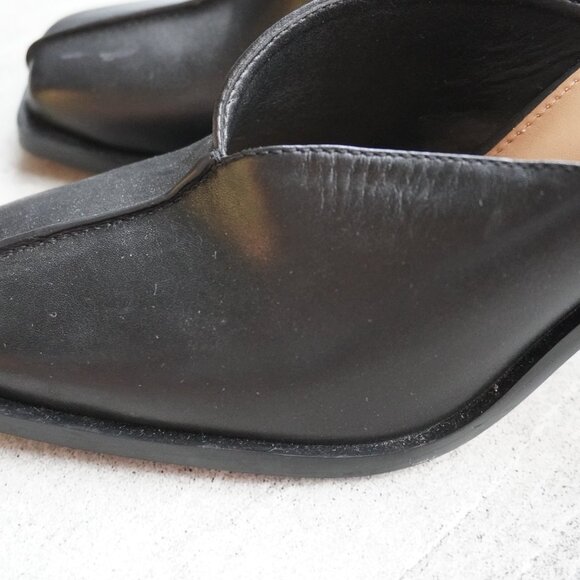 Black Square-Toe Mules – Size 6 - Picture 7 of 13